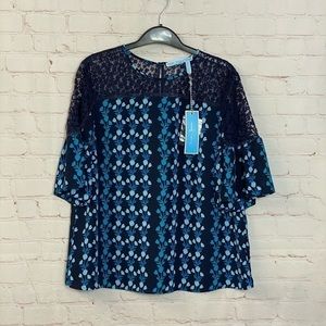 Draper James Top Blouse Meadow Vines - Size 8- NWT